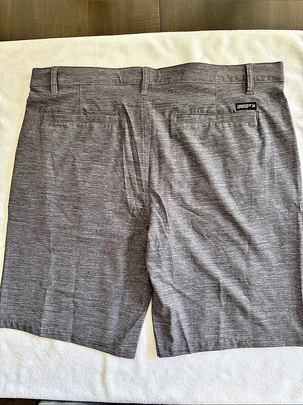 Hurley Essential Heather Hybrid Walk Shorts Gray Waist 38 NWT